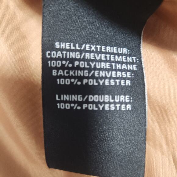 7 for all mankind Faux Leather Crop Camel Jacket Large - Picture 5 of 9